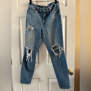 Distressed Blue Jeans